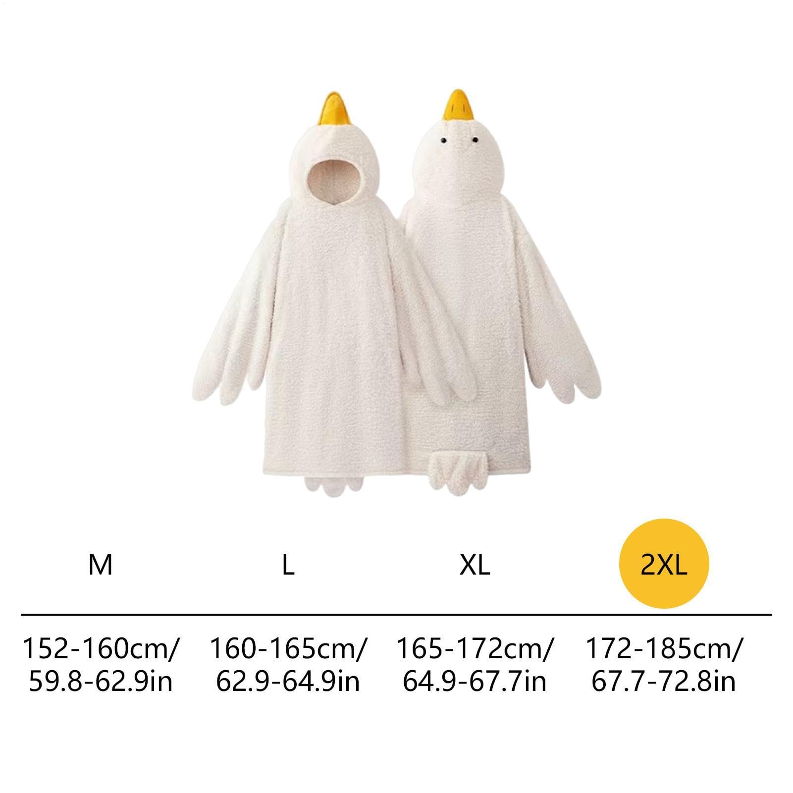 Coperta indossabile con cappuccio, coperta indossabile, pullover rilassante, design a forma di oca, peso 950 g + include 1 paio di scarpe abbinate, morbido pile di poliestere traspirante, per feste e
