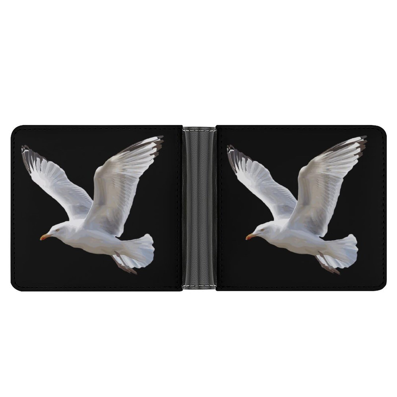 Seagulls Bird Funny Men's Slim Bifold Wallet with Multiple Card Slots Front Pocket Purse