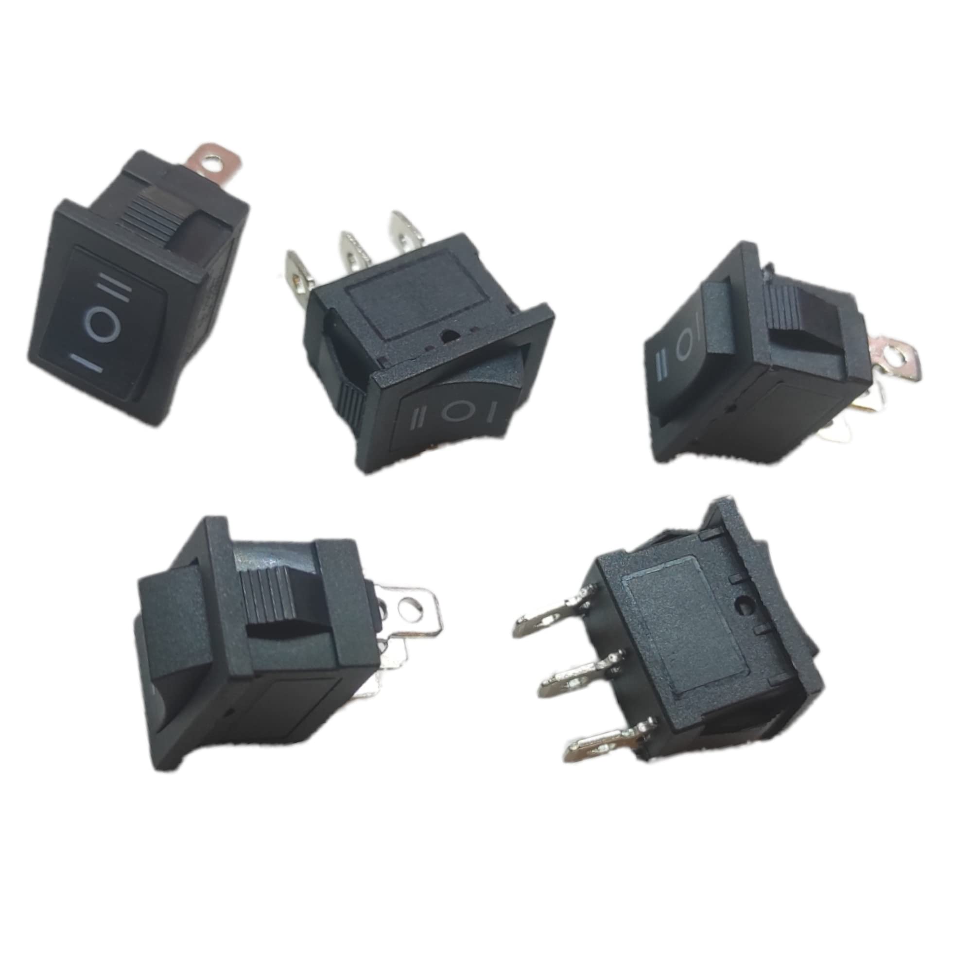 Universal Hub� 5 pcs of 3 Pin Rocker Switch: 2-Way On/Off/On, 250V 6Amp, Black-image-44