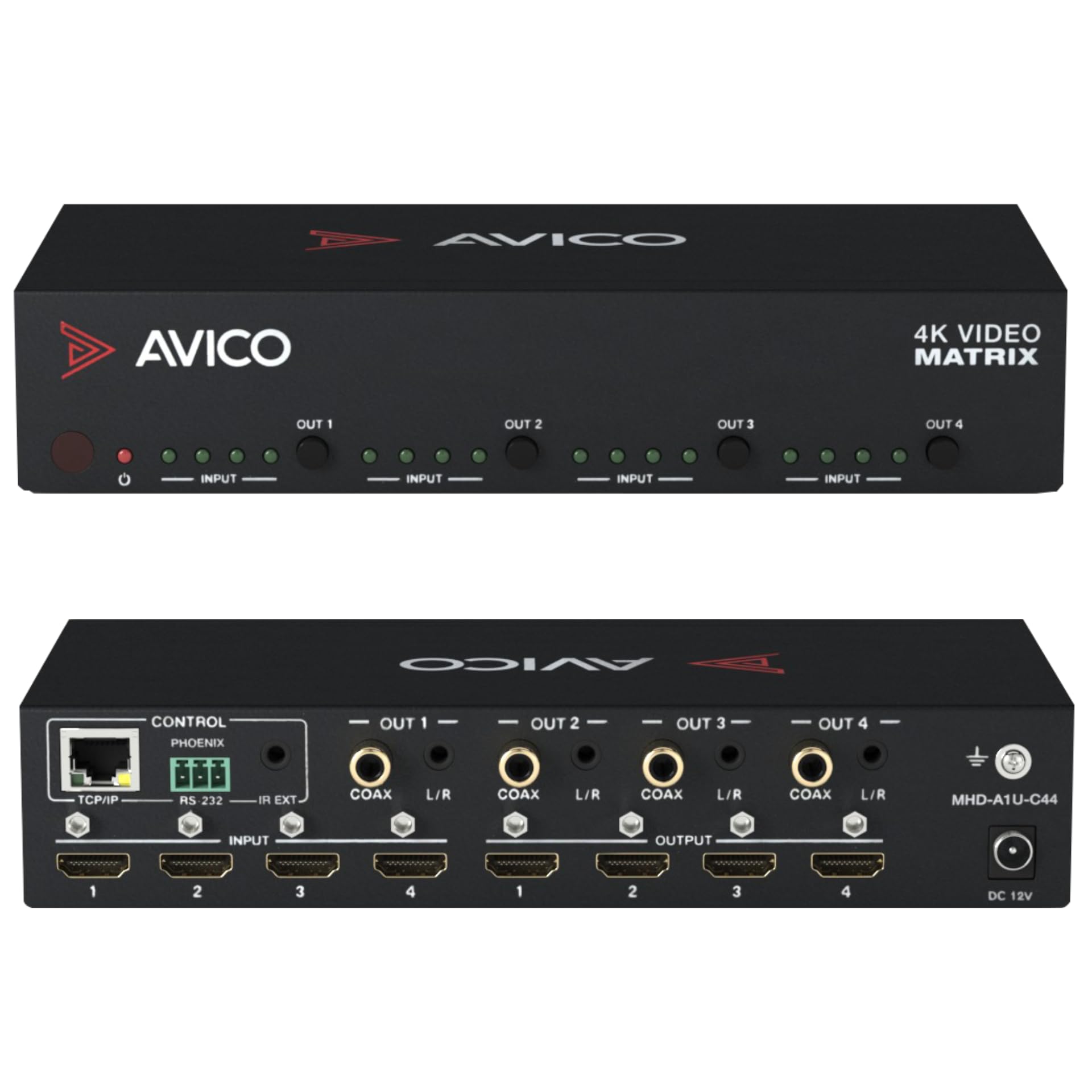 Avico Matriz de video 4x4 HDMI 2.0 | ARC | 4K60 | HDR | Dolby Vision | Downscaling | Web GUI