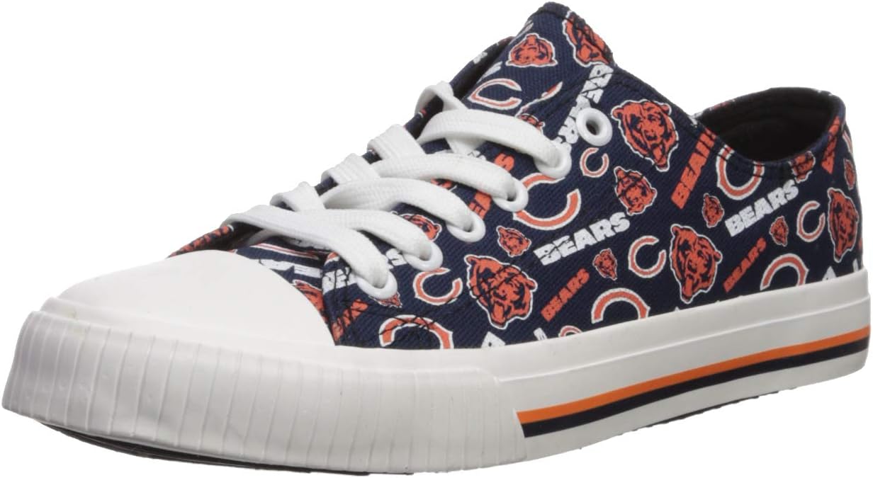 FOCO Women's NFL Team Logo Ladies Fashion Glitter Low Top Canvas Sneakers Shoes Dallas Cowboys Shoes-10/XXL