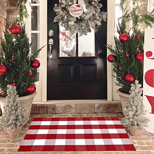 Tapete Navidad Rojo y Blanco 28x43 Pulgadas Algodón miniatura 6