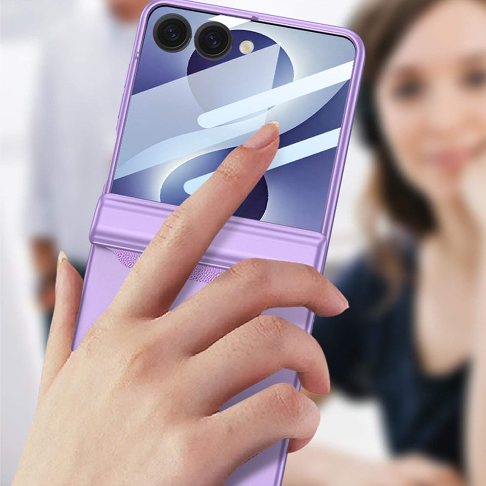 Magnetyczne etui do Samsung Galaxy Z Flip 8, mały ekran foliowy ochraniacz na zawiasy bezprzewodowe etui do ładowania, szare, Flip 8