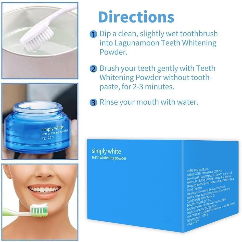 Image of Magic Teeth Whitening Deluxe Powder, Stain Removal, Mint Flavor