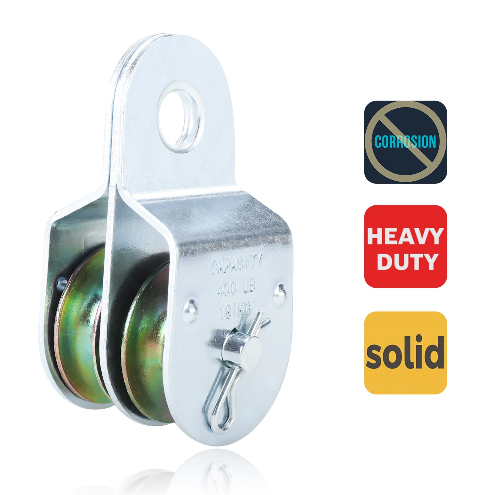 Double Pulleys - 400 LBS Load, Zinc Plated -5 Double Pulleys - 400 LBS Load, Zinc Plated -5