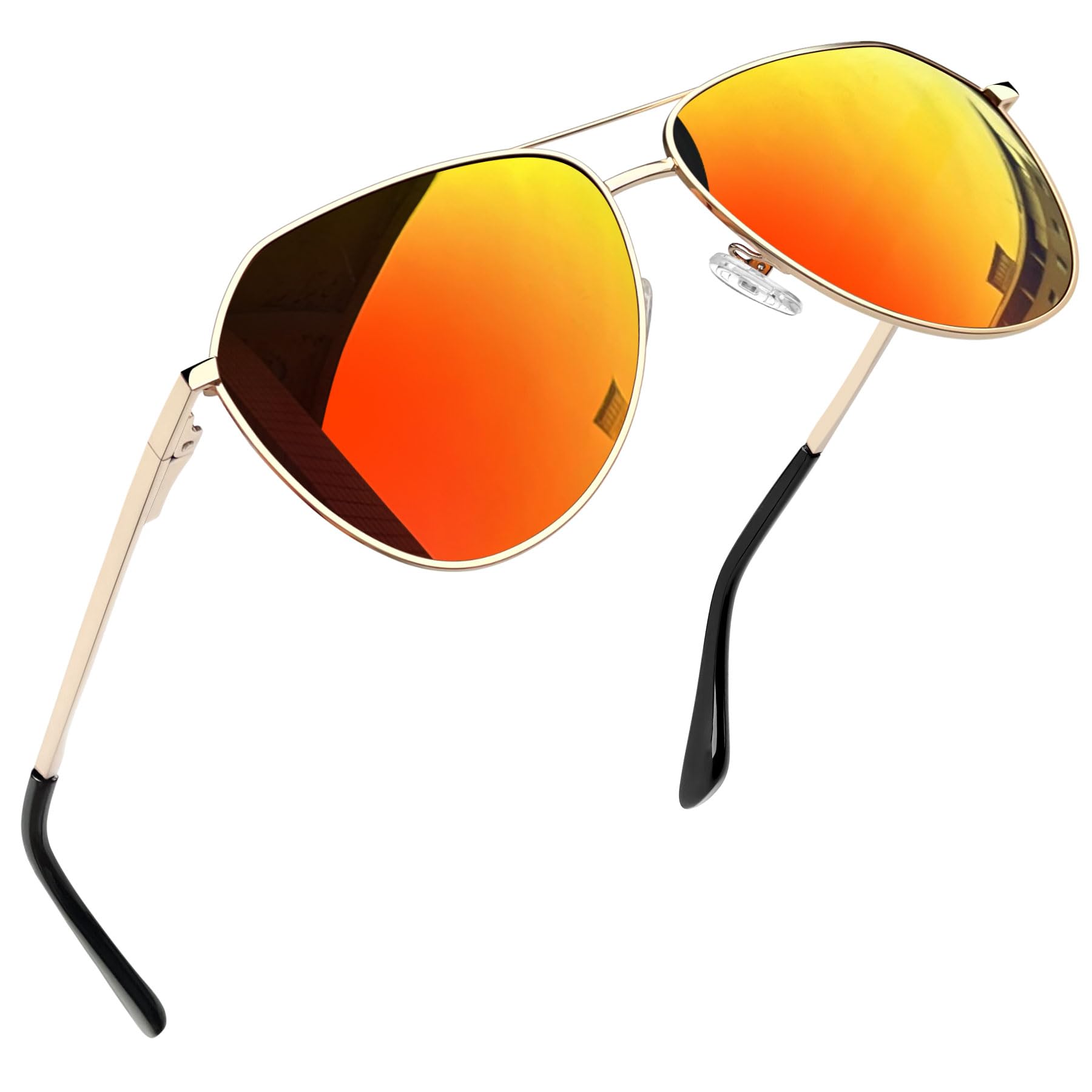 Joopin Gafas de Sol Hombre y Mujer Polarizadas de Metal Grandes Tipo Militar Clásico para Conducir Viajar Montaña Ciclismo Deporte Protección UV400
