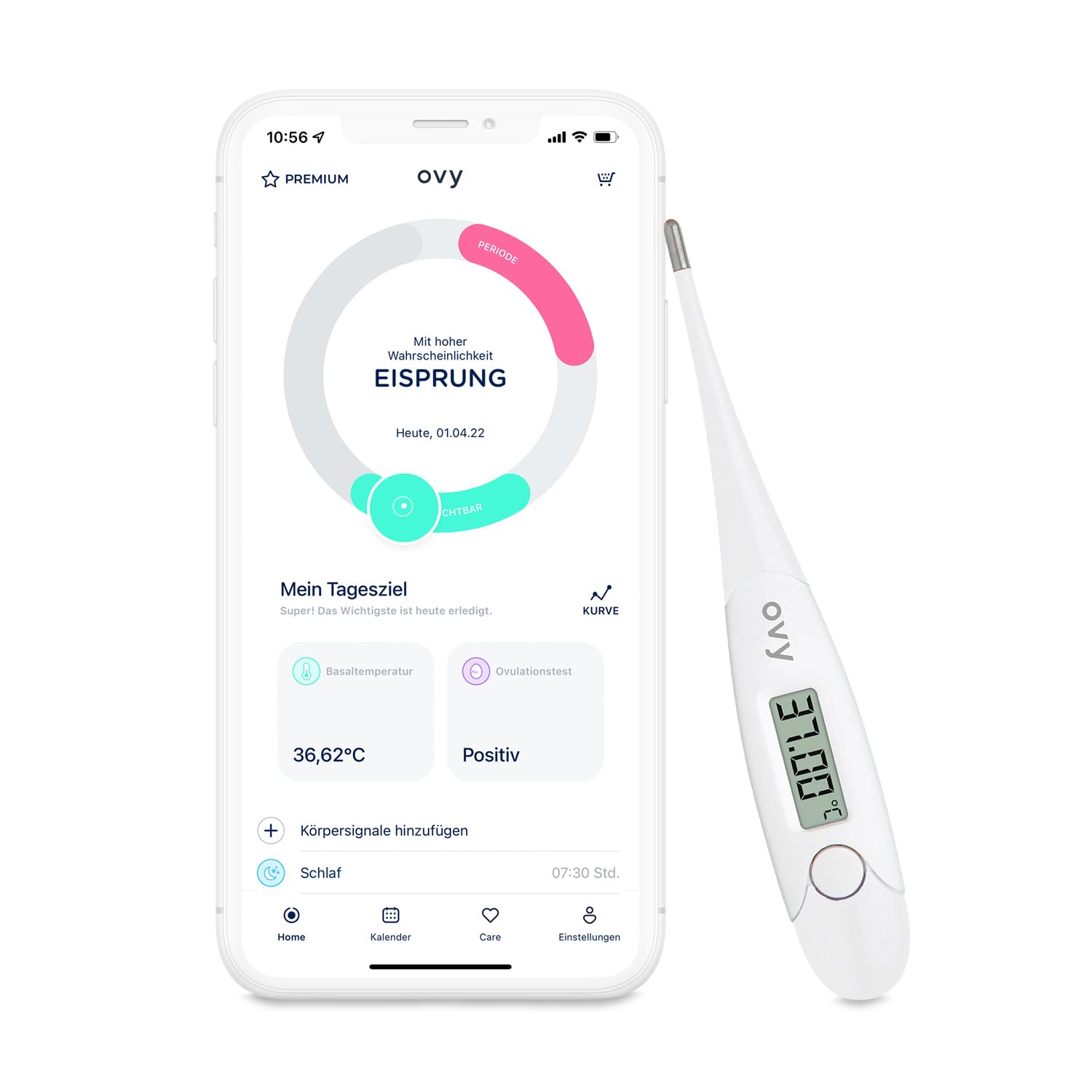 Ovy Basal Thermometer for Ovulation Tracking + Free app (iOS & Android) | Perfect for Natural Family Planning, Fertility Test & Baby Thermometer
