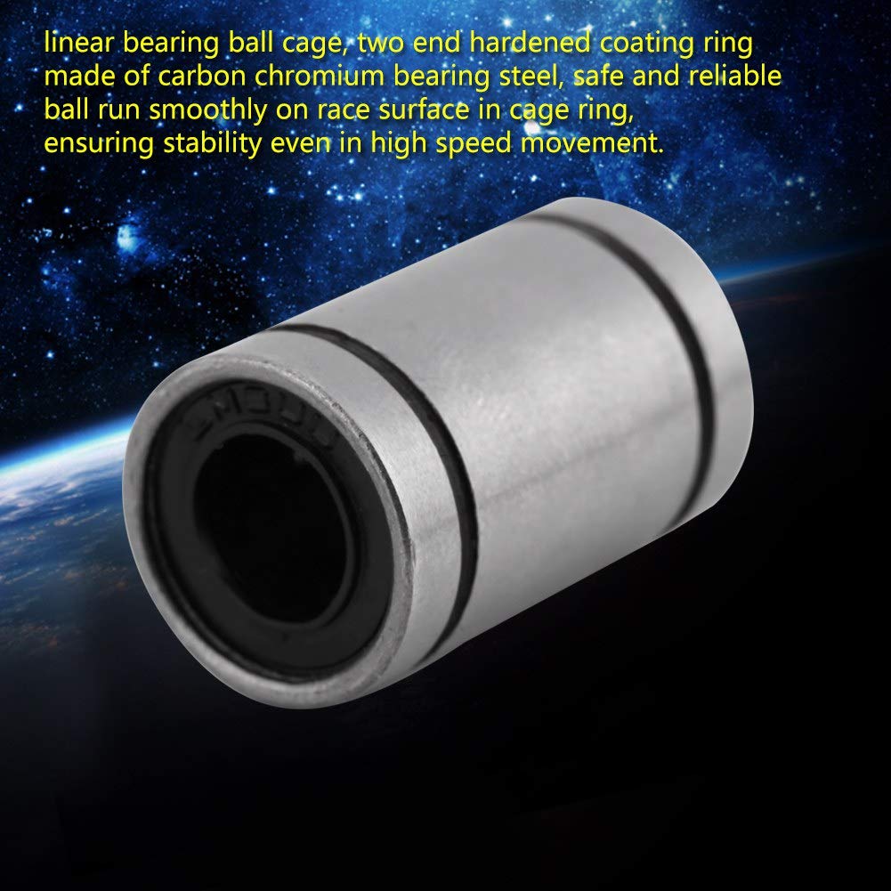 Linear Motion Bearing Lm8Uu Bearing Steel 10Pcs Lm8Uu 8Mm Linear Motion Ball Bearing Bushing for 8Mm Rod 3D Printer CNC Parts
