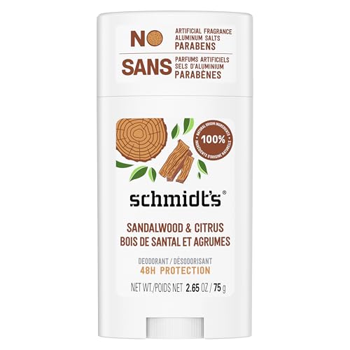 Unilever Schmidt's Aluminum-Free Vegan Deodorant Charcoal & Magnesium with 24 Hour Odor Protection, for Women and Men, Natural Ingredients, Cruelty-Free, 2.65 oz