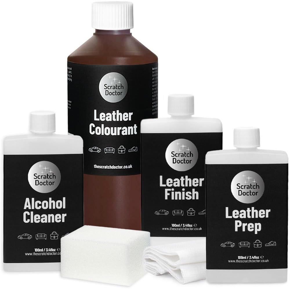 The Scratch Doctor Leather Recolouring Kit for Furniture & Car Seats | Clean, Dye & Protect | Includes Cleaner, Primer, Dye & Sealant (Dark Grey, 1000ml) — view 10