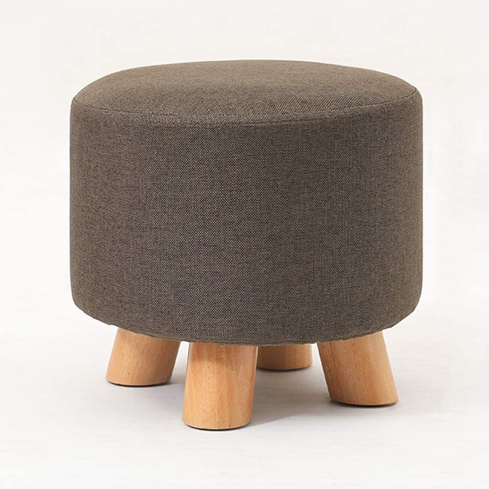 Repose-Pieds Pouf Orange Lumineux avec Coussin Rembourré Épais