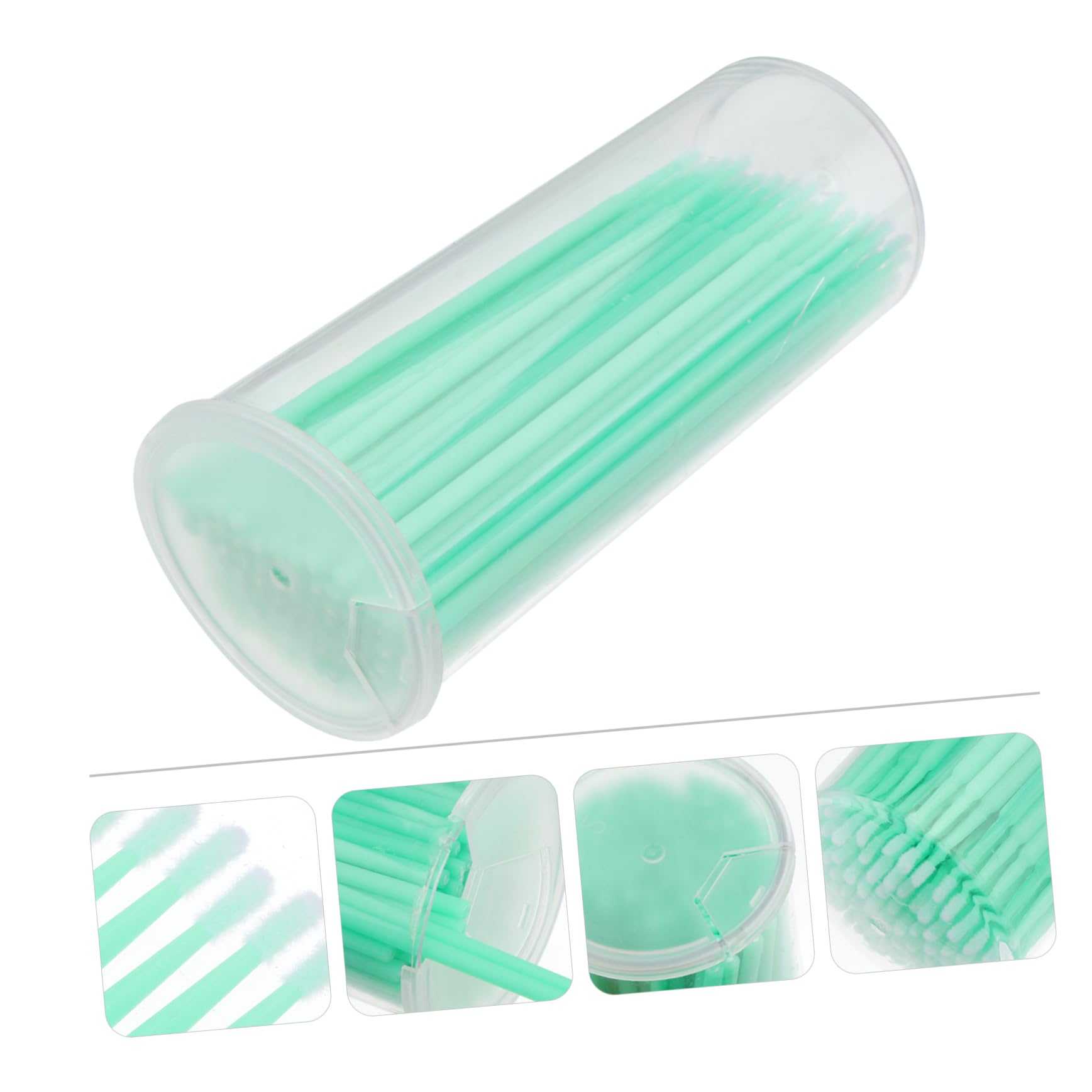 FOYTOKI 100pcs Green Disposable Eyelash Extension Applicators Lash Tweezer Eyelash Remover Brush Mascara Tools