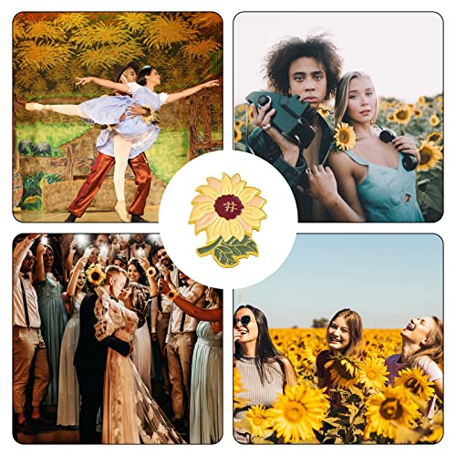 Image of Ornaland 6 Pcs Enamel Sunflower Pin Alloy Daisy Brooch Pin Jewelry for Backpack Corsage Lapel Scarf Clothing Accessories