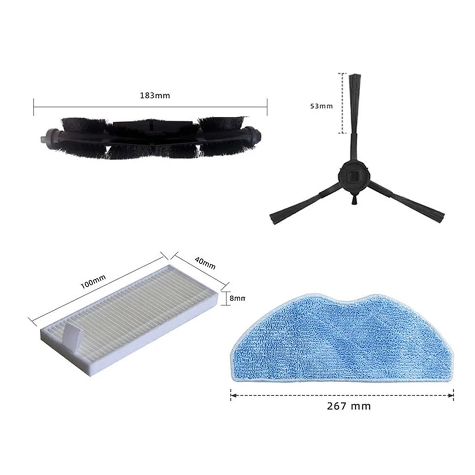 Akcesoria zamienne do mopa z filtrem HEPA kompatybilne z odkurzaczem robota 360 S8 /S8 Plus/TCL SWEEVA 6000 6500