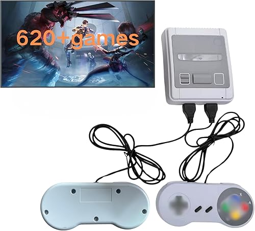 Classic, Vintage, Retro Classic 620 Consola de juegos, Consola de juegos retro, Mini consola de juegos para niños y adultos, con 2 controladores, AV