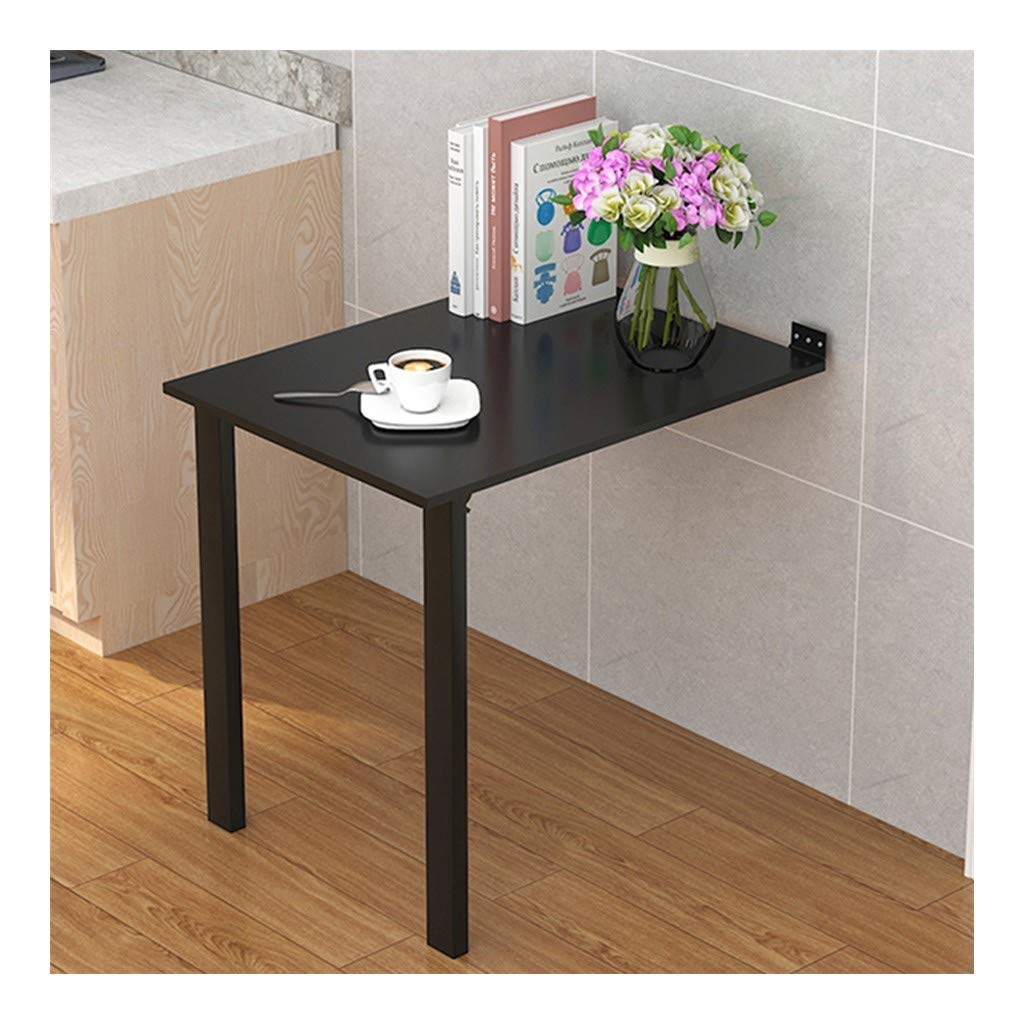 Table Pliante Murale Table d'apprentissage Murale Cuisine Restaurant Poste De Travail Enfant Ordinateur Armoire De Rangement Maison Chambre Salon Noir (Size : 90X50x75CM)
