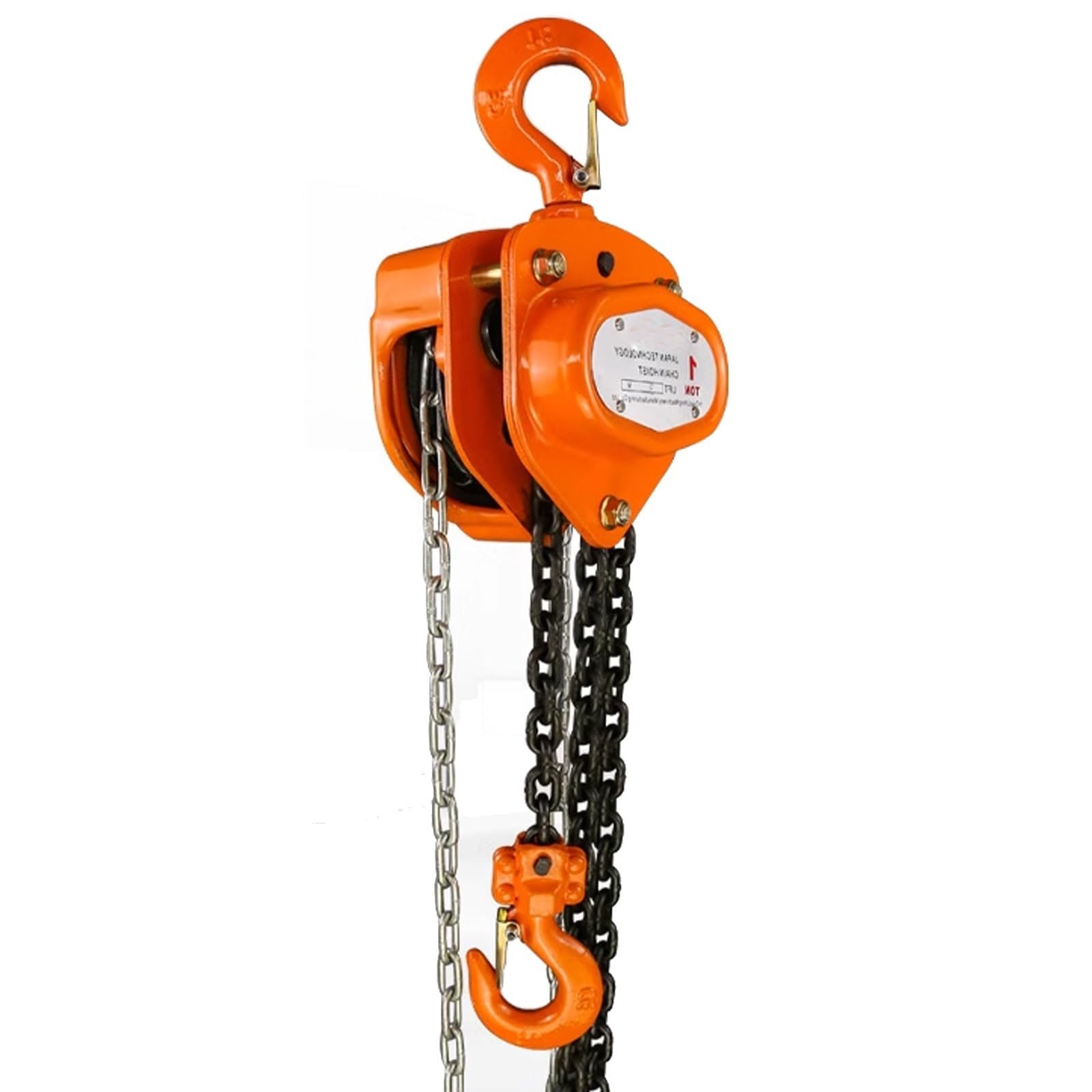 Kettenzug Mit Doppelklinkenbremse, Manueller Kettenzug Mit Zwei Robusten 360-Grad-Schwenkhaken, Geeignet For Lagerhallen(2ton-20ft)
