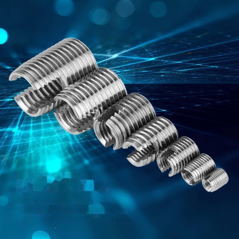50Pcs/Set Thread Insert Set Inner Thread Self Tapping Inserts Fastener Reinforce Repair Tool Stainless Steel