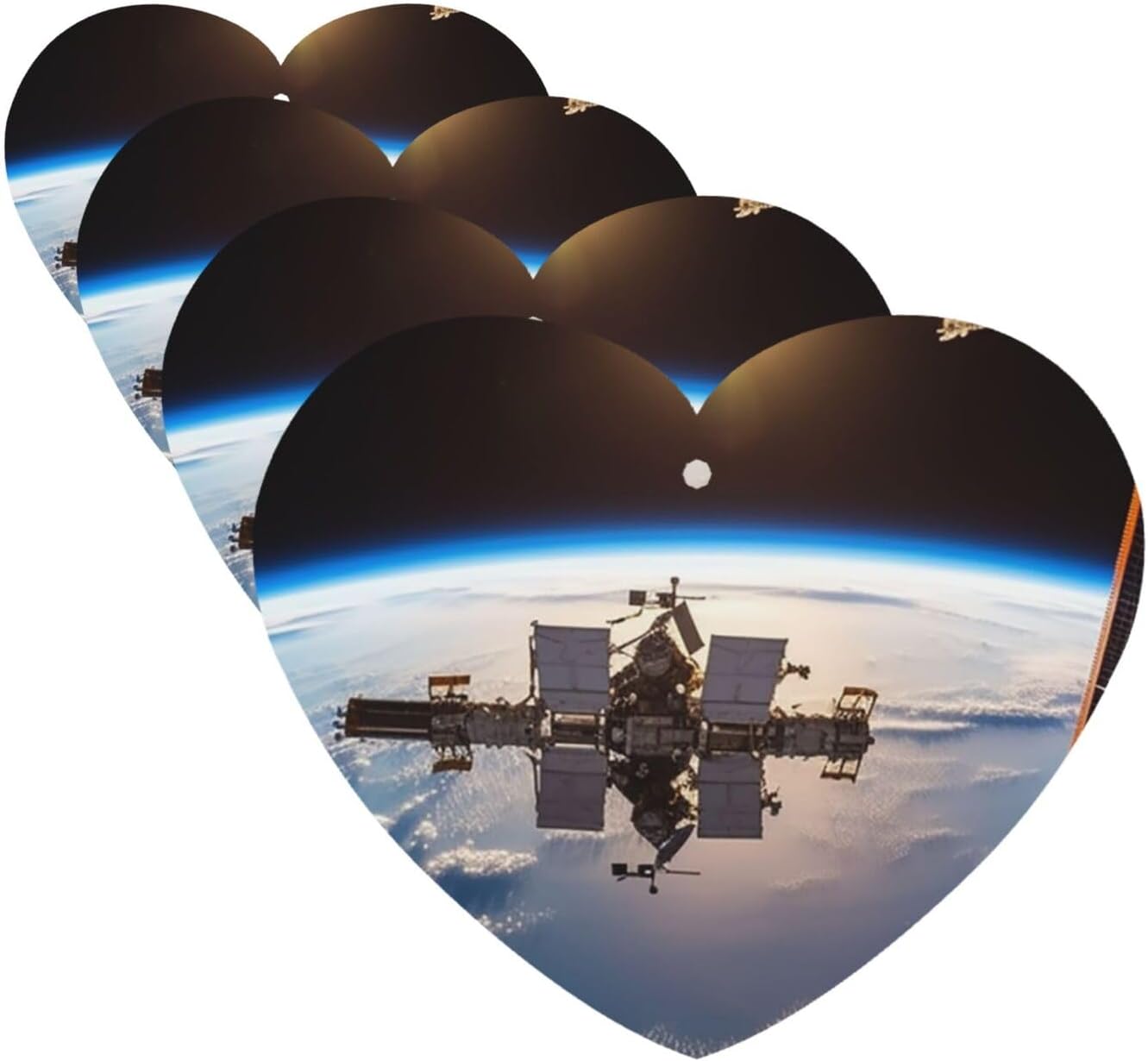 International Space Station Picture Car Air Freshener Cards Set of 4 Pieces Long Lasting Hanging Scented Cards Auto Aromatherapy Tablets Car Fresheners Gifts for Men Women - Lavender Scent