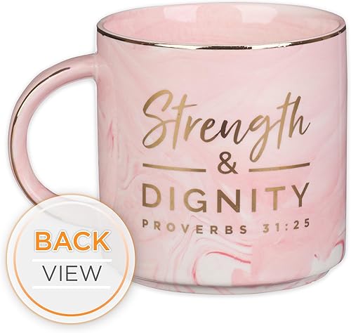 Miniatura 3 de Christian Art Gifts Taza de café y té de cerámica con borde dorado, 13 oz, sin plomo ni cadmio, para mujeres y hombres con versículo bíblico