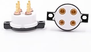 EIZZ High End 4pin Ceramic Tube Socket For 2A3 300B 45 811 Gold Plated Brass Pins 2PCS