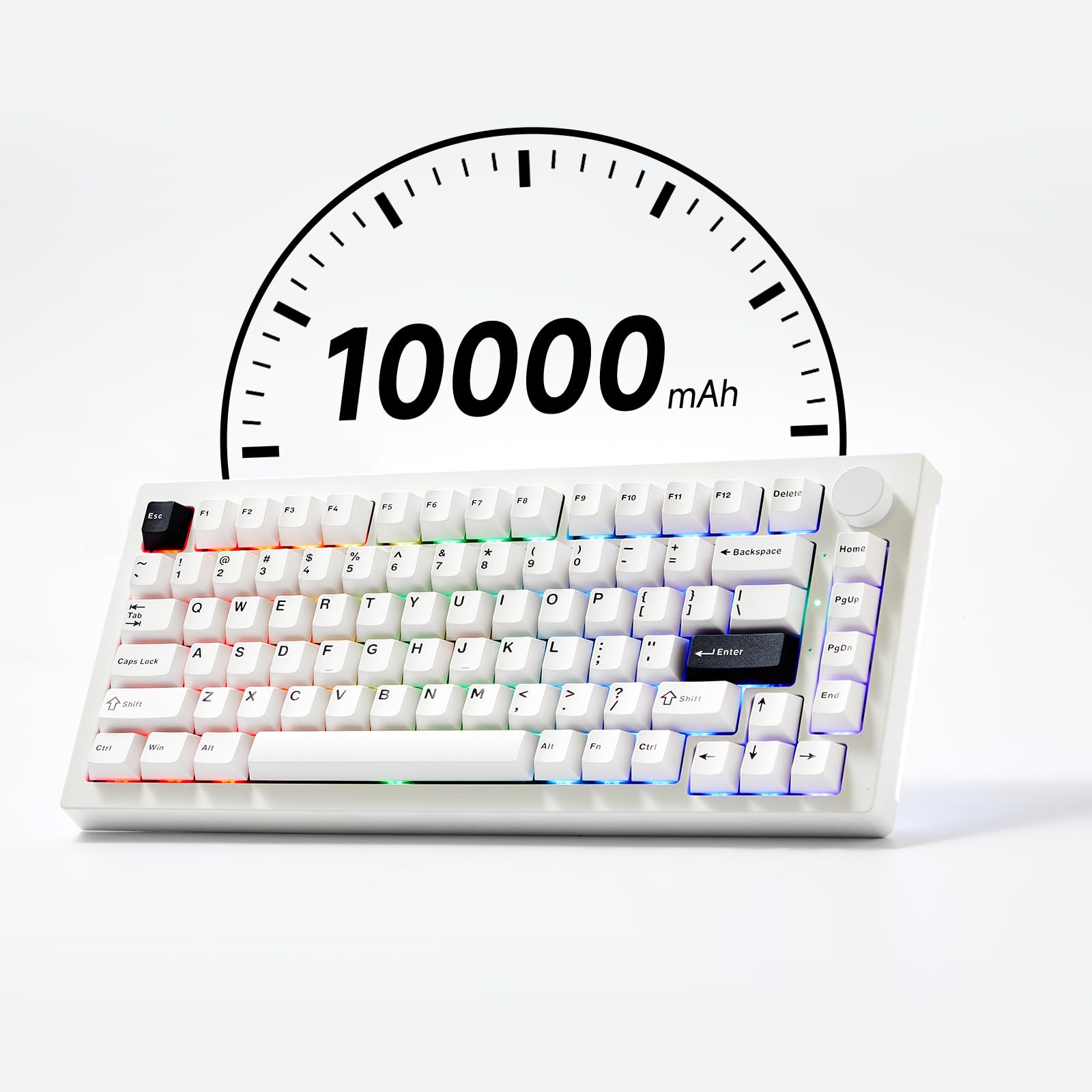 Amazon | Akko 5075 V3 ブラックオンホワイト ゲーミングキーボード 75