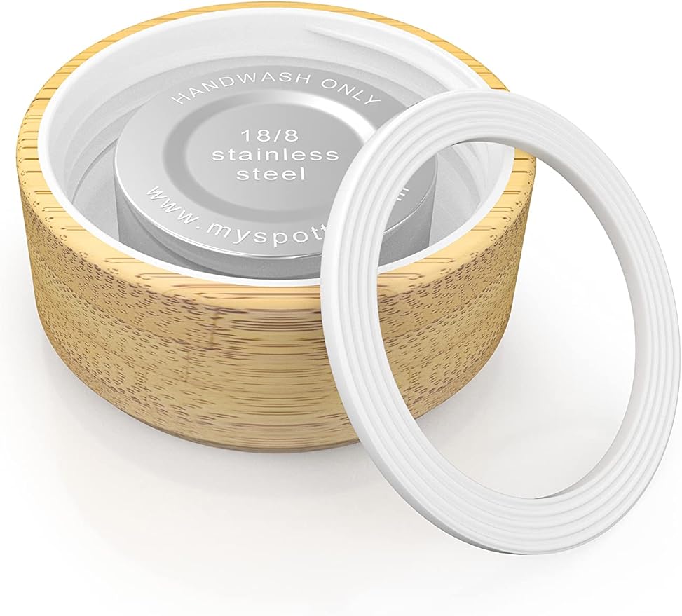 spottle® Edelstahl- oder Bambusdeckel - Ersatzdeckel für Glasflaschen - Deckel aus Metall für Flaschen aus Glas- Holzdeckel für Trinkflaschen