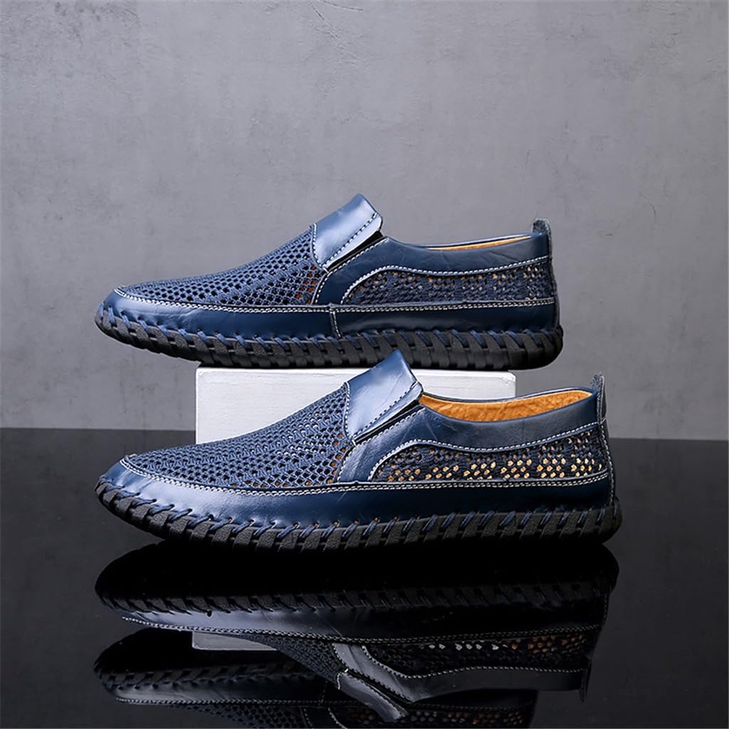 FMURY Outdoor Men Leather Shoes Loafers Mesh Men Sneakers Male Loafers Moccasins