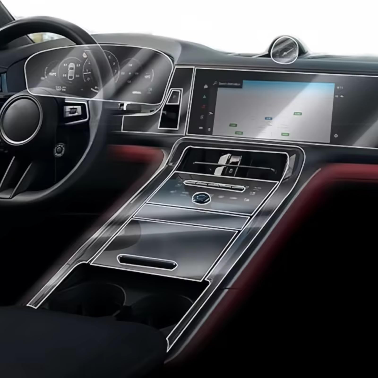 GPS Voiture Écran Film Compatible Avec Pour Panamera 2024-2025 Panneau Navigation De Commande Centrale Voiture Film Protection Protecteur GPS Voiture HD Clair