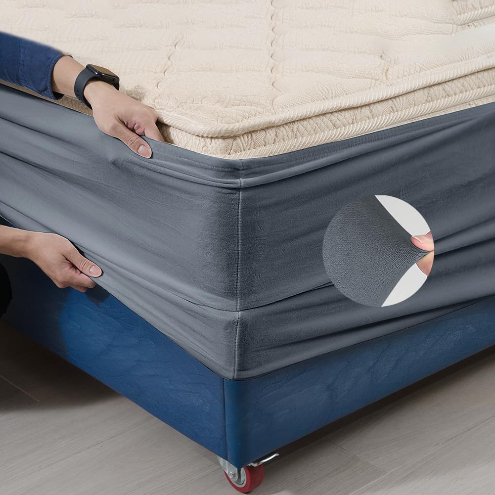 DUJUIKE Velvet Bed Frame Cover, Bed Base Wrap Cover, Alternative to Traditional