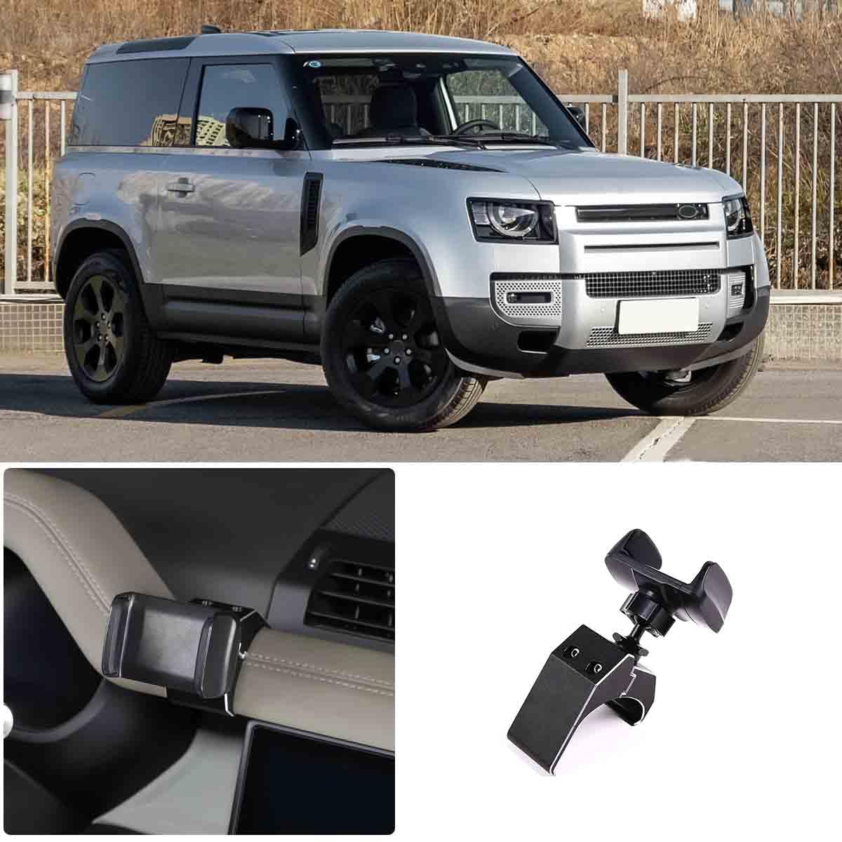 PIUGILH Supporto per cellulare auto adatto per Land Rover Defender 2020-2023, supporto per telefono auto, girevole per smartphone da 4 a 7 pollici, per accessori Defender (A)