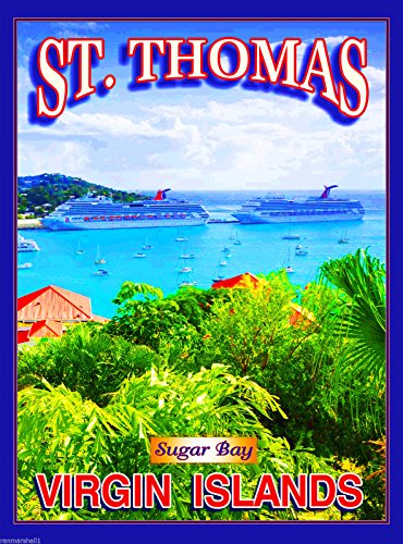 Magnet St. Thomas Virgin Islands Sugar Bay Caribbean Travel Magnet Art Advertisement