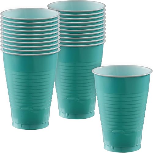 Miniatura 2 de Amscan Party Supplies - Vasos de plástico dorado brillante, 12 onzas, 20 unidades (paquete de 1)