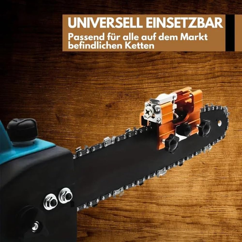 Kettensäge Schärfgerät, Kettenschärfgerät,Sägekettenschärfgerät,Kettenschärfer,Tragbar Handkurbeln Kettensägenschärfer mit 5 für alle Arten von Kettensägen