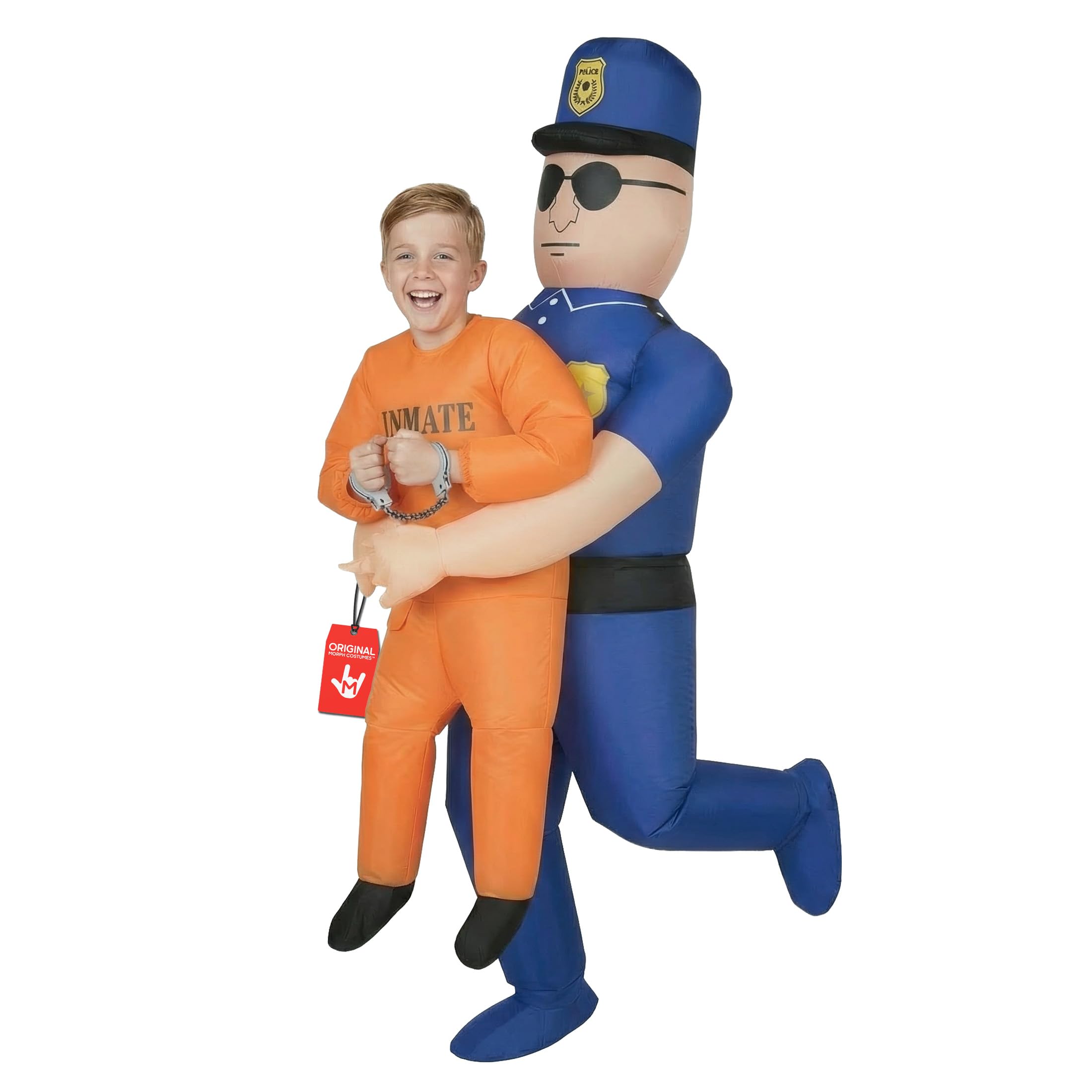 Morph Aufblasbares Kinderkostüm Polizei, Carry Me Design, Perfekt für Fasching und Karneval