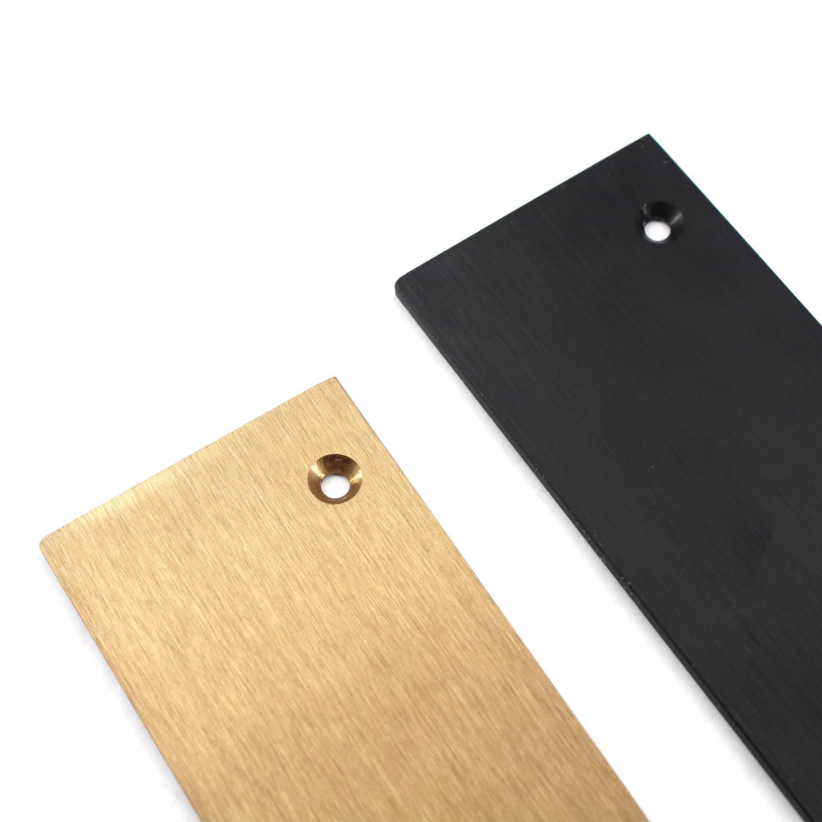Lot de 2 plaques décoratives en alliage d'aluminium massif de 35 cm - Noir - Pour porte - Poignée invisible - Pour armoire