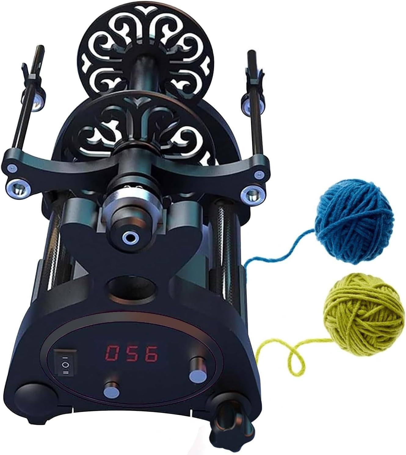 Electric Spinning Wheel, Yarn Ball Winder, with Foot Switch,120 g / 240 g Capacity Automatic Yarn Spinner 800 R/min Digital Display, for Blending Roving Braid Craft,A