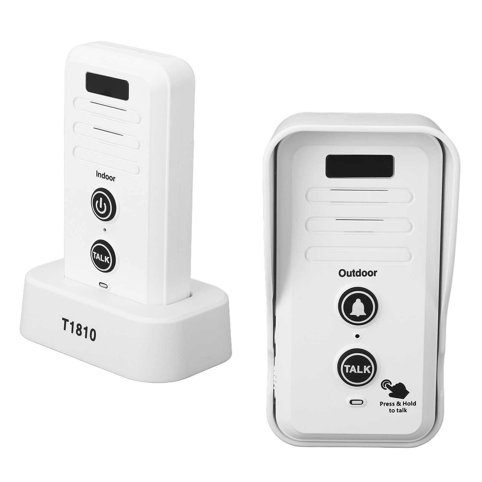 Sonnette d'interphone sans Fil, téléavertisseur Vocal Longue portée 1500M, Blanc