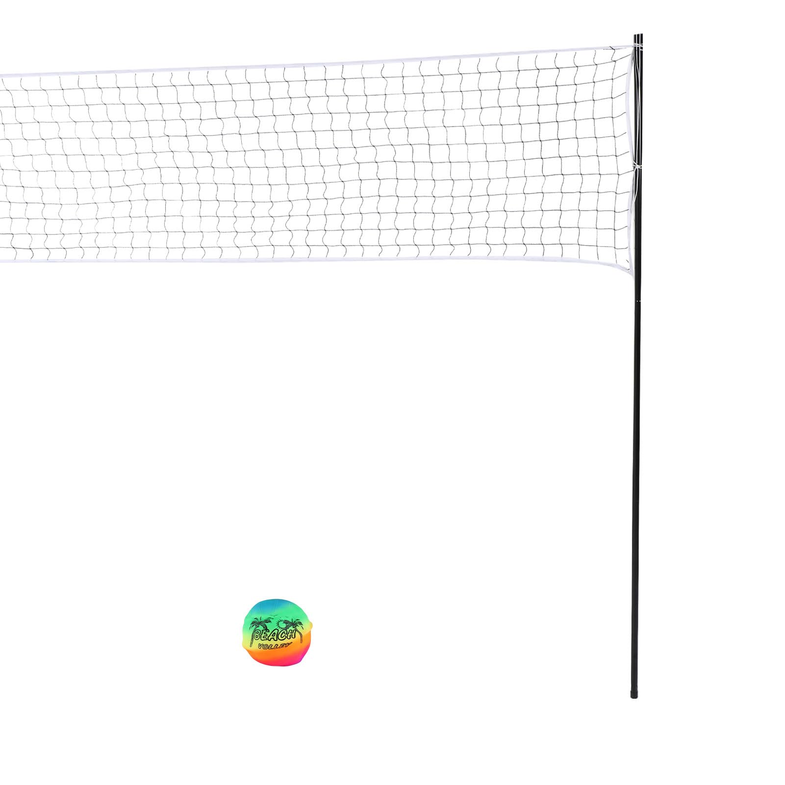 Set da Pallavolo Portatile con Pali in Acciaio, Rete, Palla e Borsa per il Trasporto per il Cortile Sulla Spiaggia
