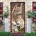 GKLLXC Vinilos para Puertas 88 x 200cm animales lobo Vinilo Puertas Adhesivo Mural De Puerta Decoración Hogar Pared Adhesivos Cuarto Estar Del Bebé Restaurante Oficina Decor