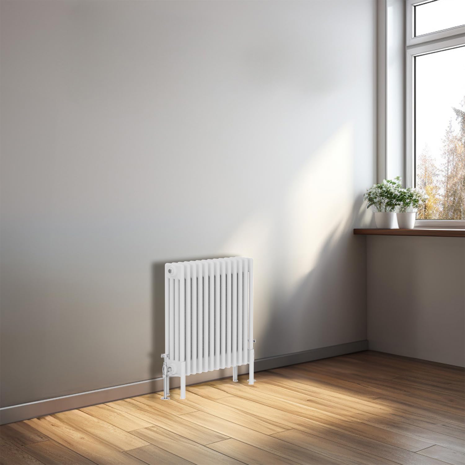 NRG Radiatore orizzontale tradizionale bianco della colonna di stile quattro del ghisa di 600x605mm