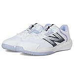 New Balance Men\'s 696 V6 Hard Court Tennis Shoe, White/Grey/Dusk Shower, 11