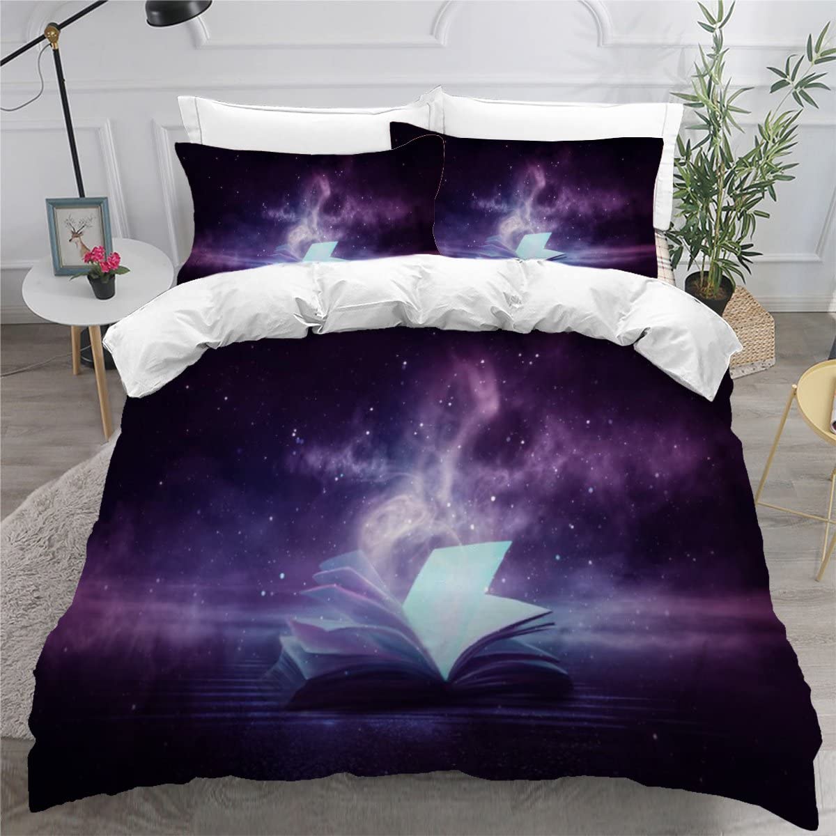 Housse de couette livre de magie 240x260 pour une ambiance de chambre mystique