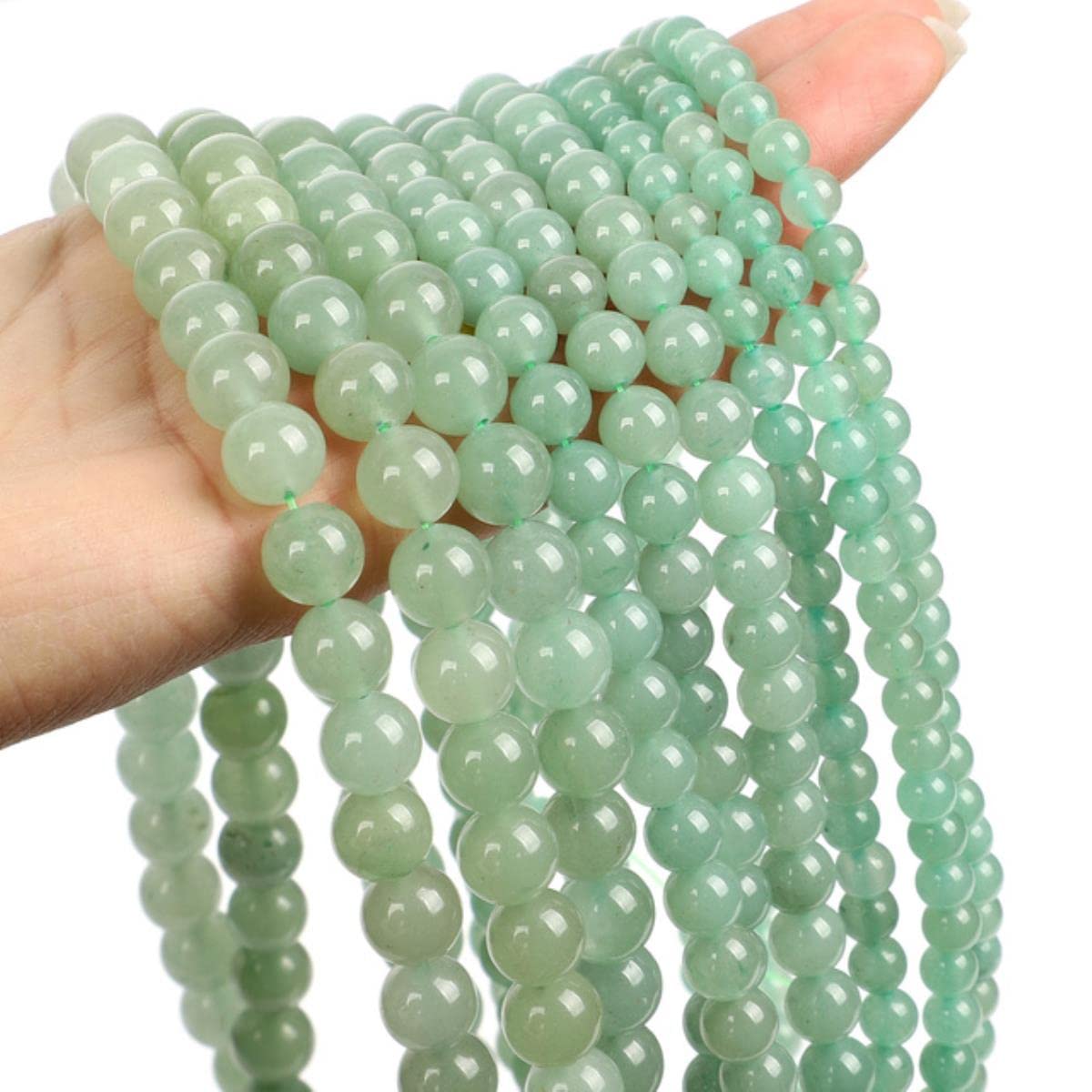 Bracciale FORUBUS Con Pietre Naturali - Perline Da 8 Mm In Avventurina, Giada, Occhio Di Tigre, Agata - Elastico Unisex - 2