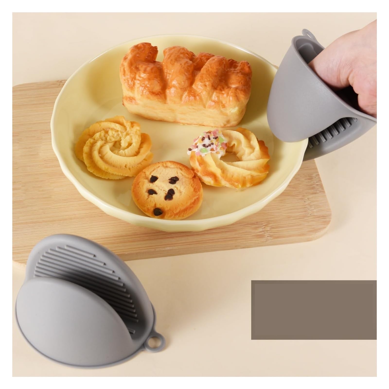 Genérico Mini Guantes de Horno de Silicona, Guantes Pinza Antideslizantes | 10 x 8.5 cm, duraderos, para freidora de aire, BBQ, horneado, cocina, microondas