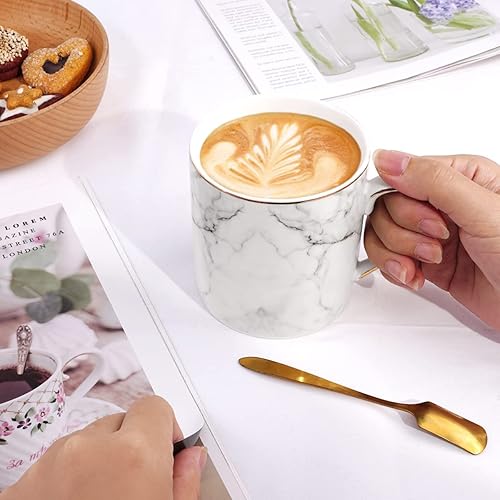 Vista 18 de WAVEYU Taza de cerámica para mujeres y mamá, bonita taza de café y agua para el día de la madre de parte de hija e hijo para oficina en casa, taza