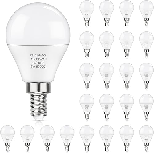Vista 8 de MAXvolador Bombillas LED E12 equivalentes a 60 W, color blanco neutro 4000 K, bombillas de candelabro de base pequeña CRI de 600 lúmenes, 6 W