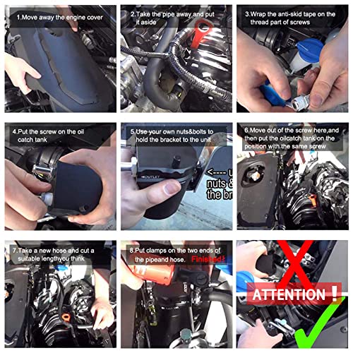 Rulline Universal 350Ml Oil Catch Can Tank 0046 Aluminum Polish Baffled Reservoir Red #TOP5