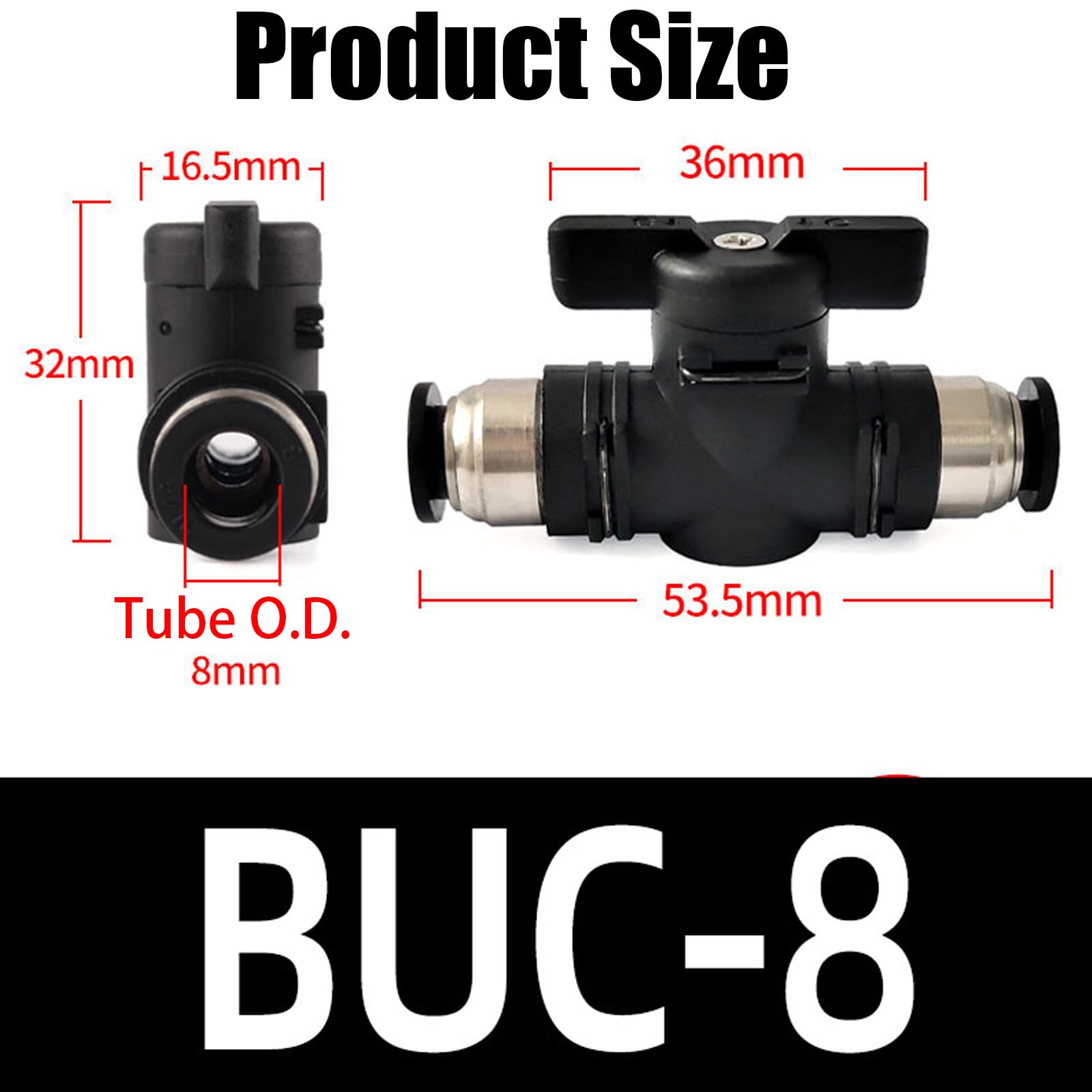 6 Pezzi Tubo Dritto 8Mm Connettore Pneumatico Dritto Valvole Pneumatici Valvola Pneumatica Valvola a Sfera Valvola Dell'Aria Buona Tenuta, per Il Collegamento Rapido di Condotti d'Aria