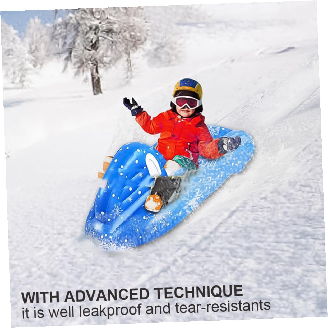 Toyvian Slitta da Neve in Pvc Slittino Leggero e Resistente Strumento per Divertimento Invernale per Ragazzo Ragazza
